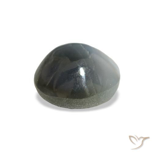 0.93캐럿 천연 옅은 녹색을 띤 회색 Cat's Eye Alexandrite, 라운드 컷, 5.62 mm, 불투명체