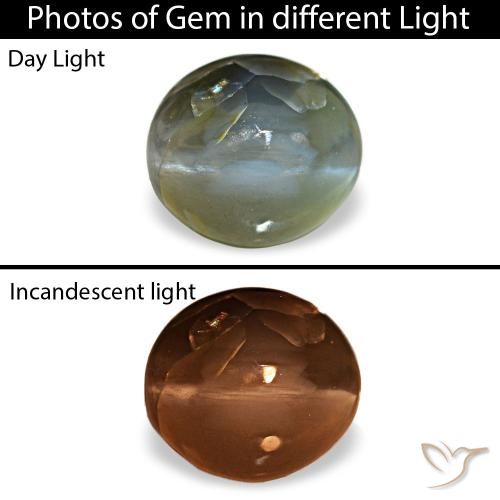 0.79ct 그레이 Cat's Eye Alexandrite, 오벌, 불투명체