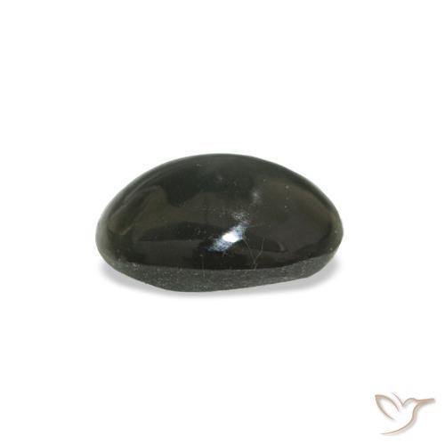 0.34캐럿 천연 옅은 녹색을 띤 회색 Cat's Eye Alexandrite, 타원형 컷, 4.8×3.9 mm, 불투명체