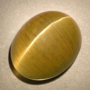 3.77캐럿 천연 옐로우 그린 아파타이트 캣츠아이, 투명한, 투명/반투명