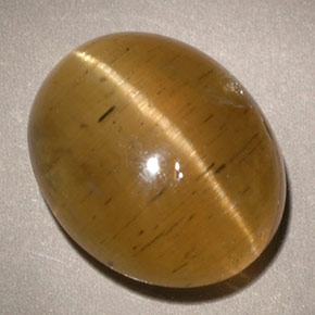 5.96캐럿 천연 연두색 캣츠아이 아파타이트, 투명한, 투명/반투명