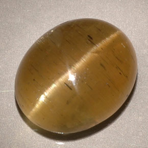 5.96캐럿 천연 연두색 캣츠아이 아파타이트, 투명한, 투명/반투명