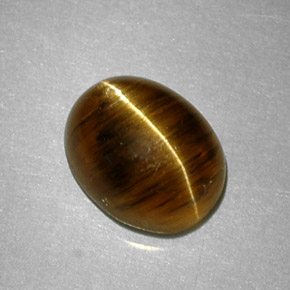 2.64캐럿 천연 허니 Cat's Eye Apatite, 타원형 컷, 8.8×7 mm, 투명한