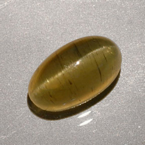 1.96캐럿 천연 녹색 황금 캣츠아이 아파타이트, 타원형 컷, 투명한