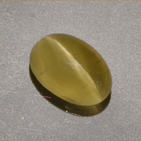 1.40캐럿 천연 녹빛 골든 Cat's Eye Apatite, 타원형 컷, 7.7×5.3 mm, 투명한