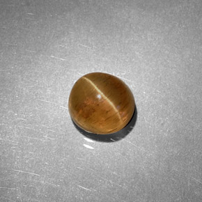 1.61캐럿 천연 허니 Cat's Eye Apatite, 타원형 컷, 6.2×5.7 mm, 투명한