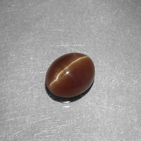 1.47캐럿 천연 허니 Cat's Eye Apatite, 타원형 컷, 7×5.7 mm, 투명한