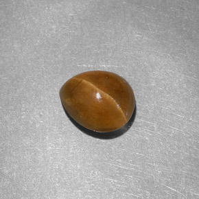 1.46캐럿 천연 허니 Cat's Eye Apatite, 배 모양, 7.3×6 mm, 투명한