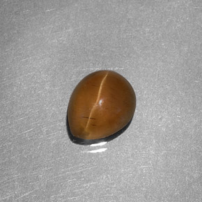 1.46캐럿 천연 허니 Cat's Eye Apatite, 배 모양, 7.3×6 mm, 투명한
