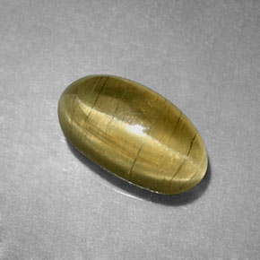 1.29캐럿 천연 연두색 캣츠아이 아파타이트, 투명한, 투명/반투명