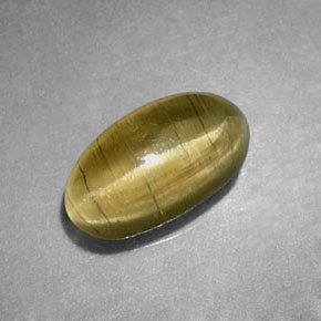 1.29캐럿 천연 연두색 캣츠아이 아파타이트, 투명한, 투명/반투명