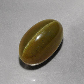 3.98캐럿 천연 골든 그린 캣츠아이 아파타이트, 투명한, 투명/반투명