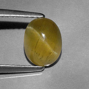 1.44캐럿 천연 골든 그린 아파타이트 캣츠아이, 투명한, 투명/반투명