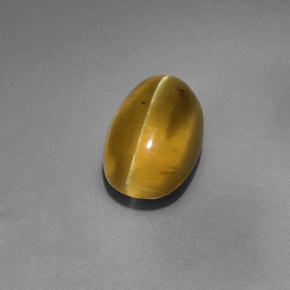 4.12캐럿 천연 골든 그린 아파타이트 캣츠아이, 투명한, 투명/반투명