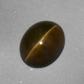 3.34캐럿 천연 녹빛 골든 아파타이트 캣츠아이, 투명한, 9.3×7.4 mm, 투명/반투명