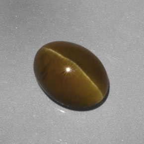 3.52캐럿 천연 녹빛 골든 Cat's Eye Apatite, 투명한, 9.6×7.2 mm, 투명/반투명