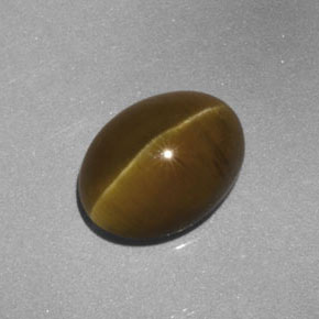 3.52캐럿 천연 녹빛 골든 Cat's Eye Apatite, 투명한, 9.6×7.2 mm, 투명/반투명