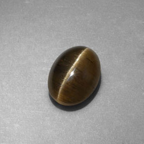 3.29캐럿 천연 골든 그린 캣츠아이 아파타이트, 타원형 컷, 투명한