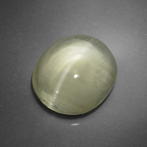 5.09캐럿 천연 골든 그린 캣츠아이 아파타이트, 타원형 컷, 투명한