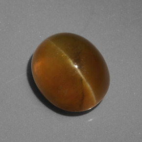 4.62캐럿 천연 골든 그린 캣츠아이 아파타이트, 타원형 컷, 투명한