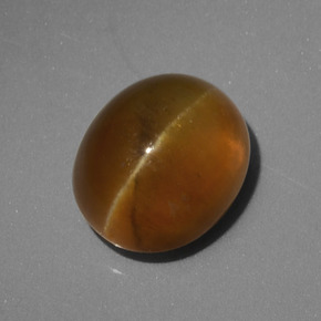 4.62캐럿 천연 골든 그린 캣츠아이 아파타이트, 타원형 컷, 투명한