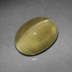 4.26캐럿 천연 골든 그린 캣츠아이 아파타이트, 타원형 컷, 투명한