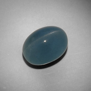 11.25캐럿 천연 블루그린 Cat's Eye Aquamarine, 타원형 컷, 14.4×11.1 mm, 투명한