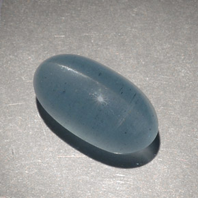 9.28캐럿 천연 블루그린 Cat's Eye Aquamarine, 타원형 컷, 15.6×8.6 mm, 투명한