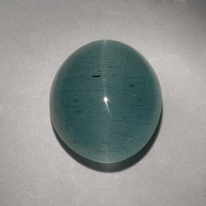 11.55캐럿 천연 블루그린 Cat's Eye Aquamarine, 투명한, 15×12.8 mm, 투명/반투명