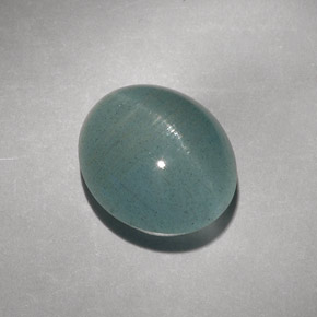8.31캐럿 천연 블루그린 Cat's Eye Aquamarine, 투명한, 12.7×10.9 mm, 투명/반투명