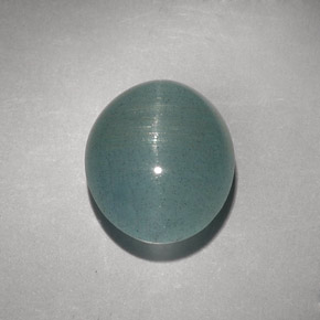 8.31캐럿 천연 블루그린 Cat's Eye Aquamarine, 투명한, 12.7×10.9 mm, 투명/반투명