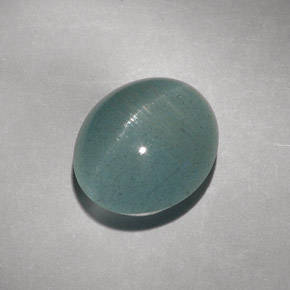8.31캐럿 천연 블루그린 Cat's Eye Aquamarine, 투명한, 12.7×10.9 mm, 투명/반투명