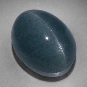 17.47캐럿 천연 블루그린 Cat's Eye Aquamarine, 타원형 컷, 15.9×12.3 mm, 투명한
