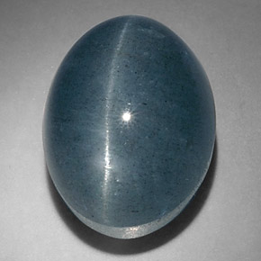 17.47캐럿 천연 블루그린 Cat's Eye Aquamarine, 타원형 컷, 15.9×12.3 mm, 투명한