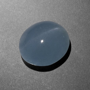 8.46캐럿 천연 블루그린 Cat's Eye Aquamarine, 타원형 컷, 12.6×11.1 mm, 투명한