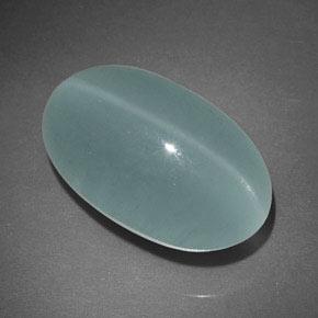 17.96캐럿 천연 옅은 청록색 Cat's Eye Aquamarine, 투명한, 18.8×11.6 mm, 투명/반투명