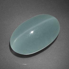 17.96캐럿 천연 옅은 청록색 Cat's Eye Aquamarine, 투명한, 18.8×11.6 mm, 투명/반투명