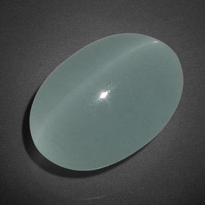 17.04캐럿 천연 블루그린 Cat's Eye Aquamarine, 투명한, 18×12.6 mm, 투명/반투명