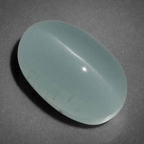 7.70캐럿 천연 블루그린 Cat's Eye Aquamarine, 투명한, 13.6×8.8 mm, 투명/반투명