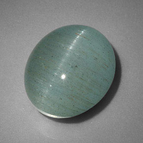 6.46캐럿 천연 블루그린 Cat's Eye Aquamarine, 투명한, 12×10.3 mm, 투명/반투명
