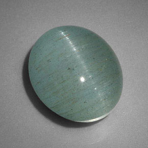 6.46캐럿 천연 블루그린 Cat's Eye Aquamarine, 투명한, 12×10.3 mm, 투명/반투명