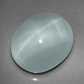 8.02캐럿 천연 블루그린 Cat's Eye Aquamarine, 투명한, 12.8×10.8 mm, 투명/반투명