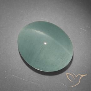 23.41ct 자연스러운 연한 초록색 캣츠아이 아쿠아마린, 타원형, 투명한