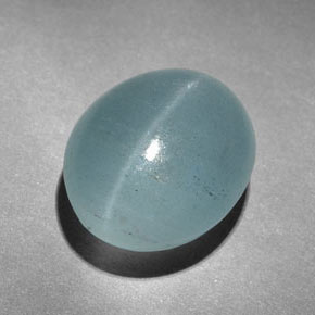 10.32캐럿 천연 청록색 캣츠아이 아쿠아마린, 타원형, 투명한