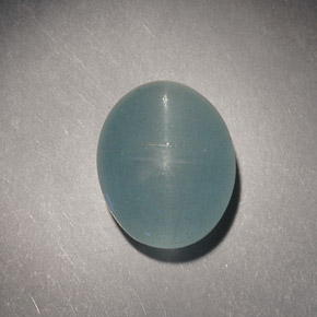 4.98캐럿 천연 블루그린 Cat's Eye Aquamarine, 타원형 컷, 10.9×8.8 mm, 투명한