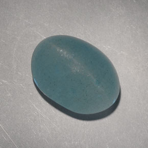 6.60캐럿 천연 블루그린 Cat's Eye Aquamarine, 타원형 컷, 12.9×9.4 mm, 투명한