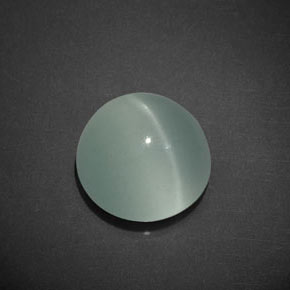 8.01캐럿 천연 블루그린 Cat's Eye Aquamarine, 라운드 컷, 12.17 mm, 투명한