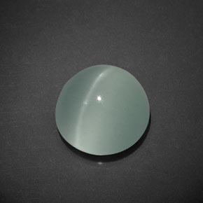 8.01캐럿 천연 블루그린 Cat's Eye Aquamarine, 라운드 컷, 12.17 mm, 투명한