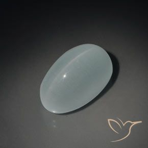 14.43ct 자연스러운 하늘색 캣츠아이 아쿠아마린, 타원형, 투명한