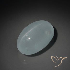 12.94ct 자연스러운 라이트 그린 블루 캣츠아이 아쿠아마린, 타원형, 투명한